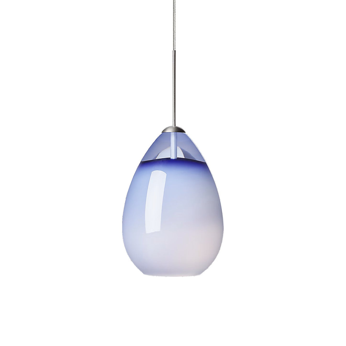 Alina Pendant Light in Satin Nickel/Steel Blue.