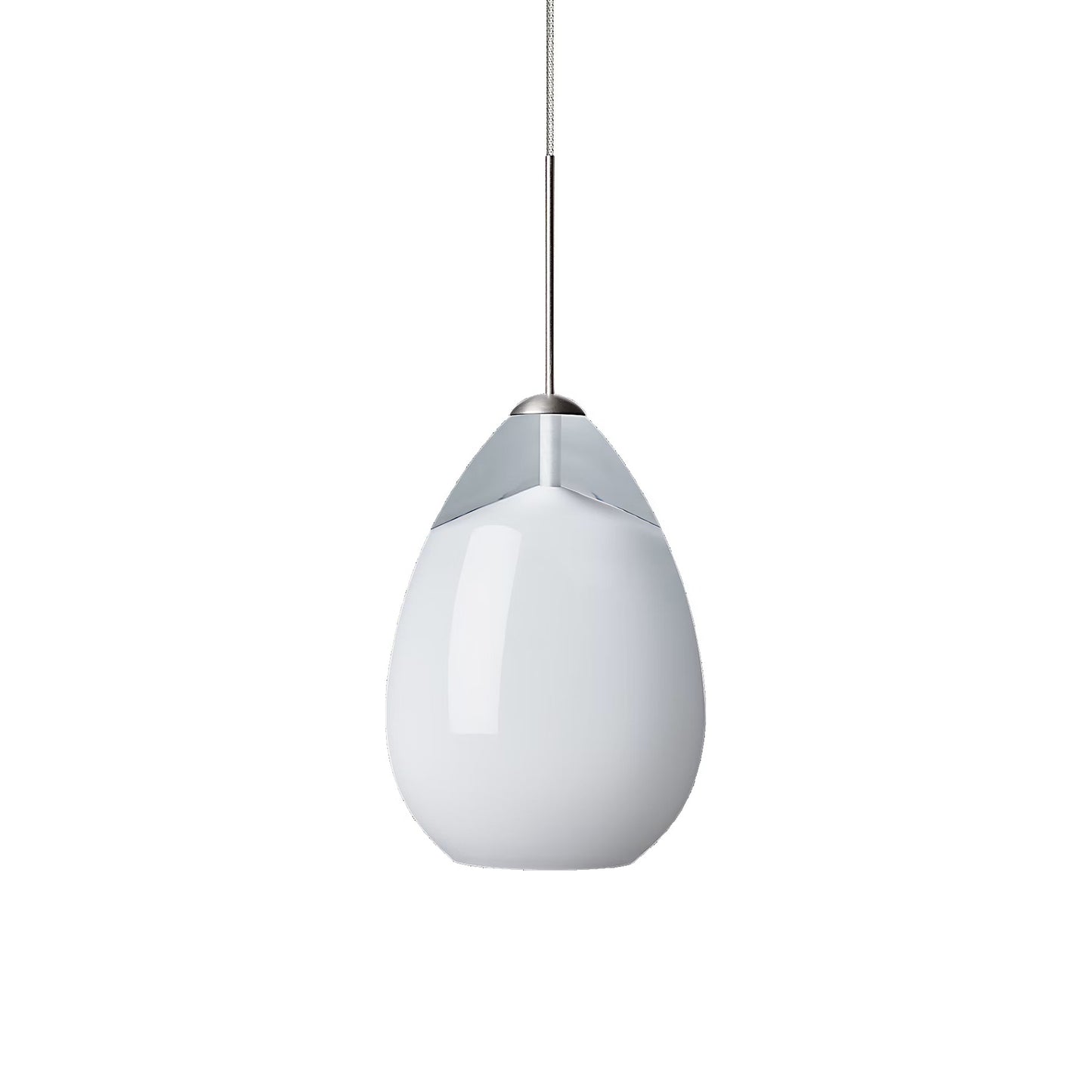 Alina Pendant Light in Satin Nickel/White.