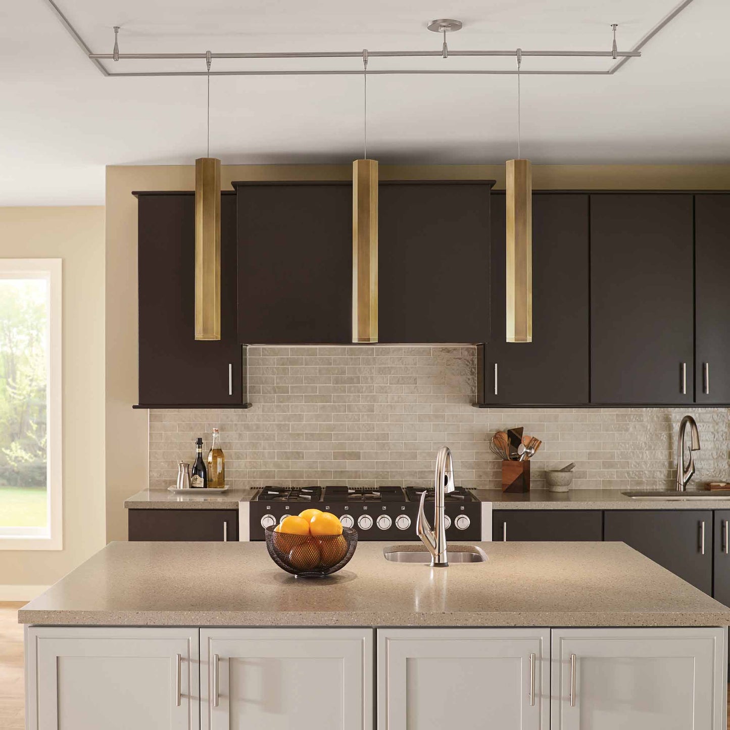 Blok Large Low Voltage Pendant Light in kitchen.