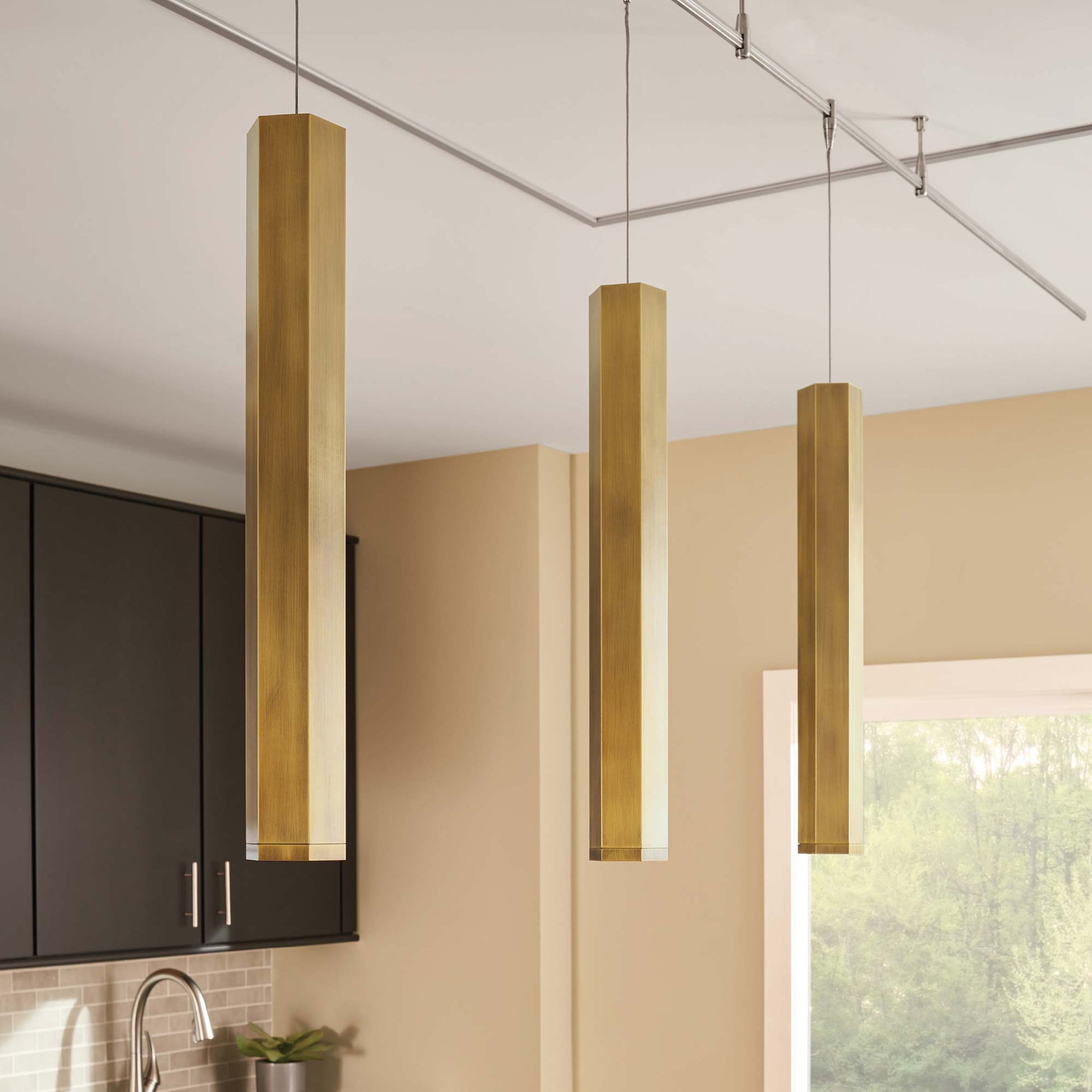 Blok Large Low Voltage Pendant Light in kitchen.