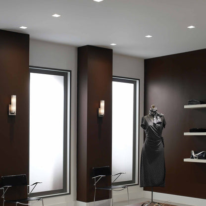 ELEMENT 3-Inch Square Bevel Recessed Trim in bathroom.