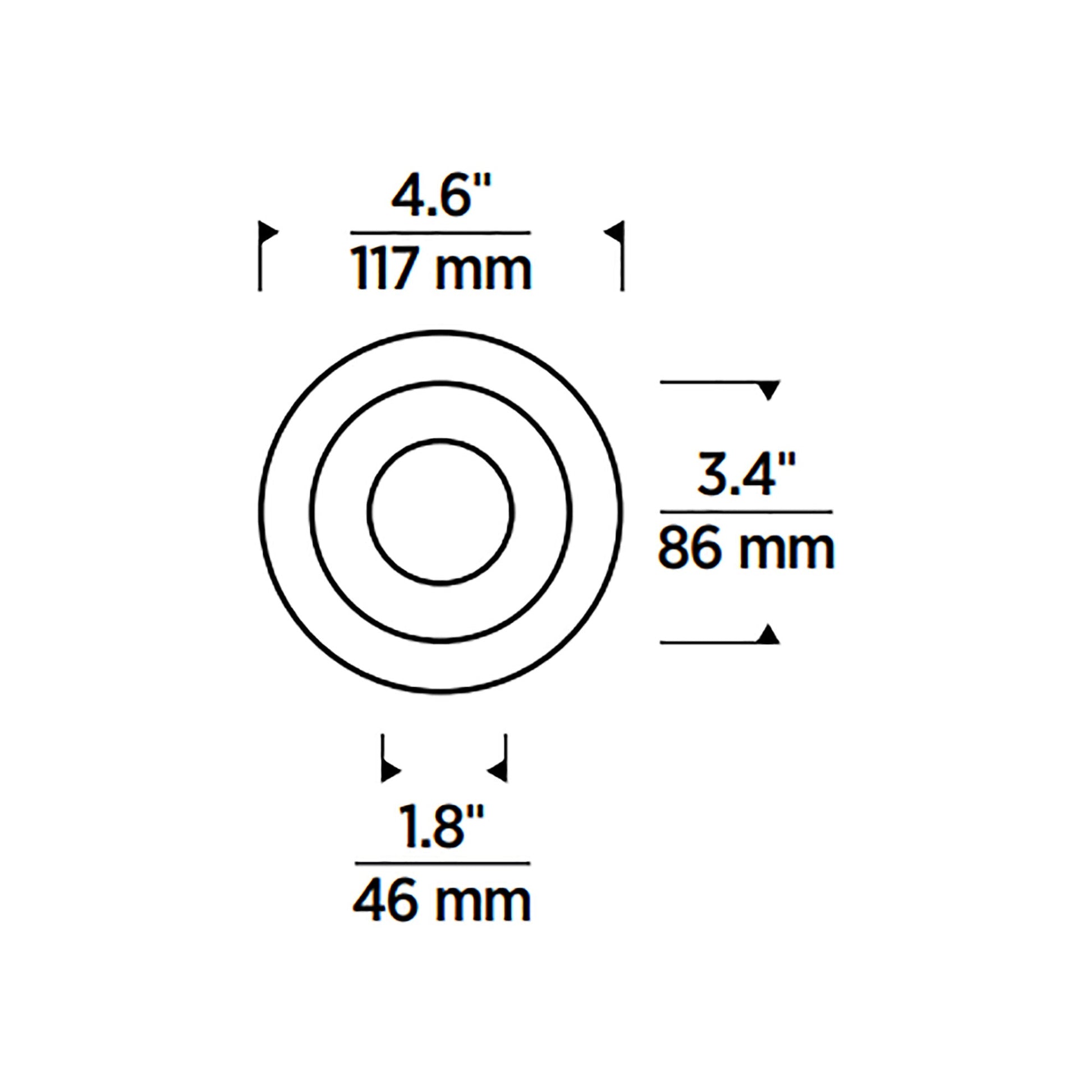 Entra 3-Inch Trim - line drawing.