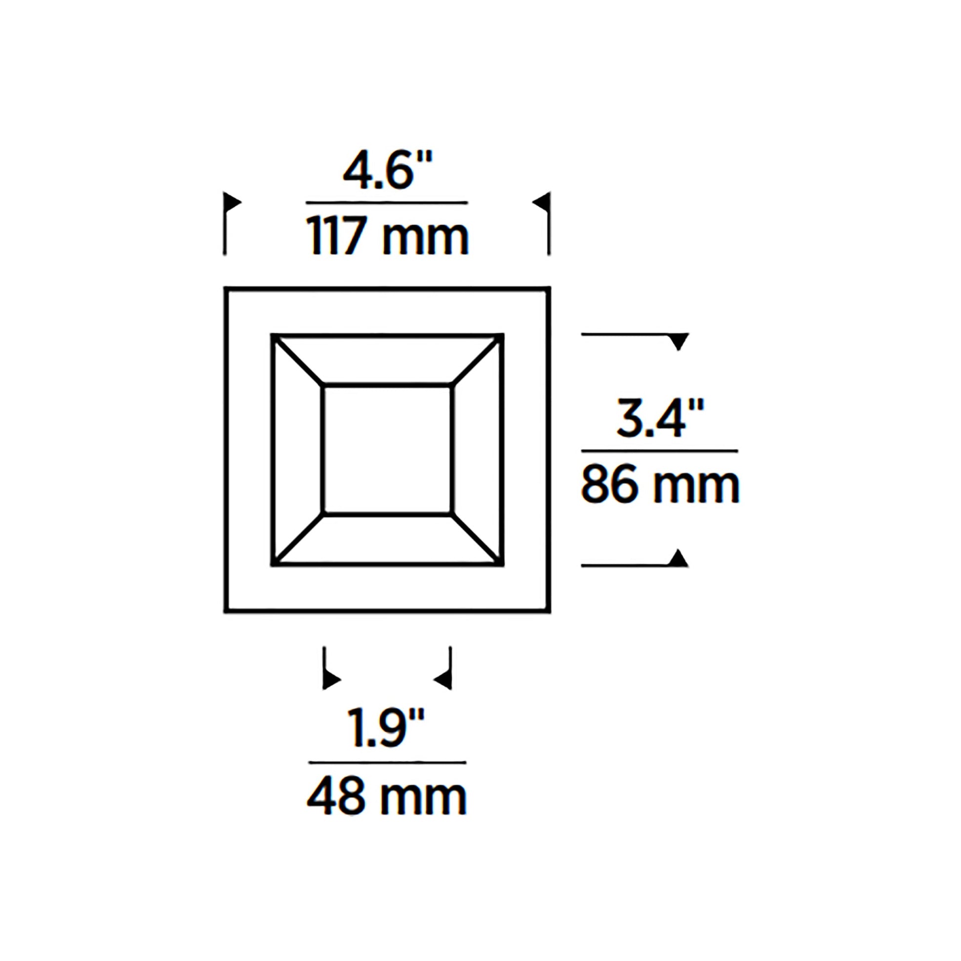 Entra 3-Inch Trim - line drawing.