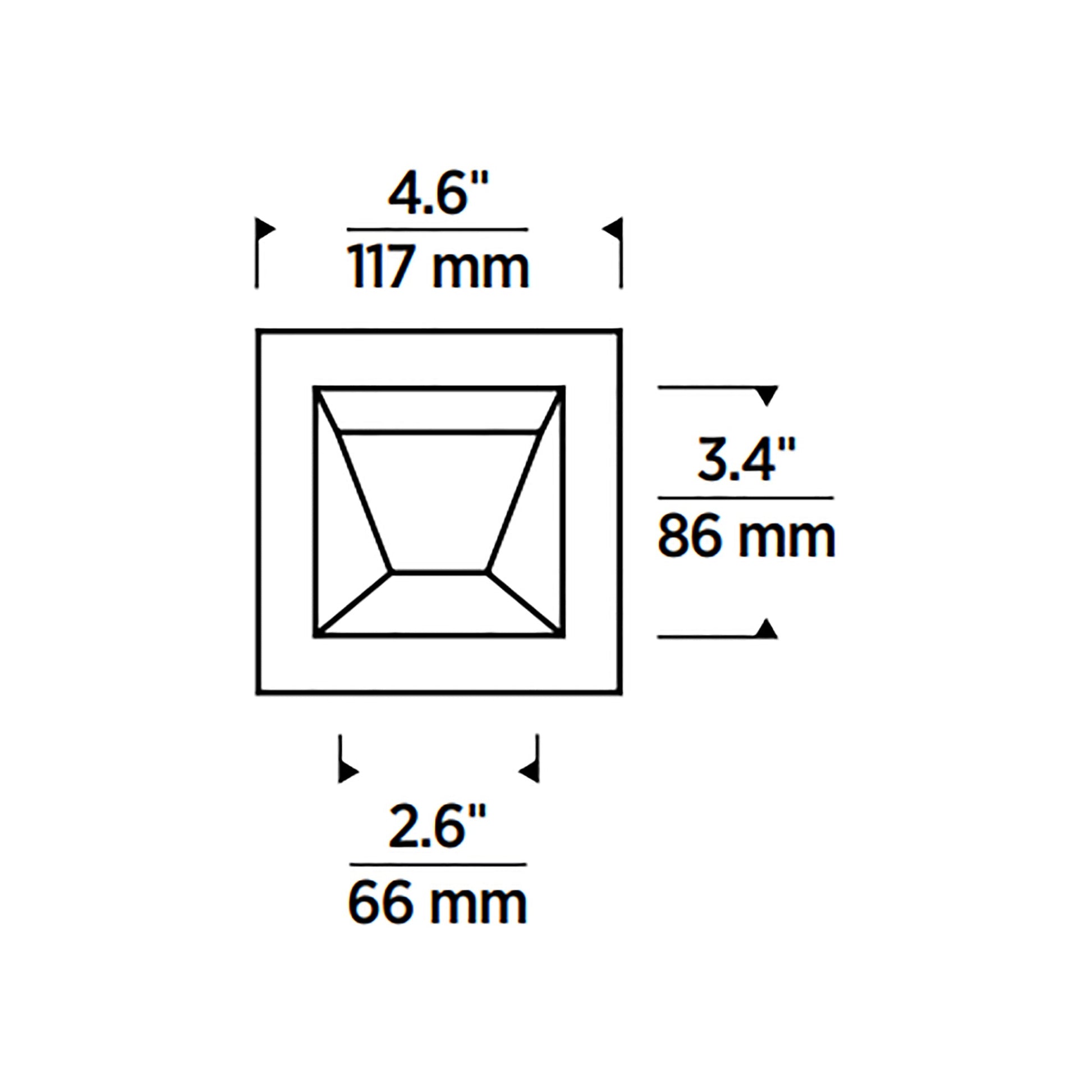 Entra 3-Inch Trim - line drawing.