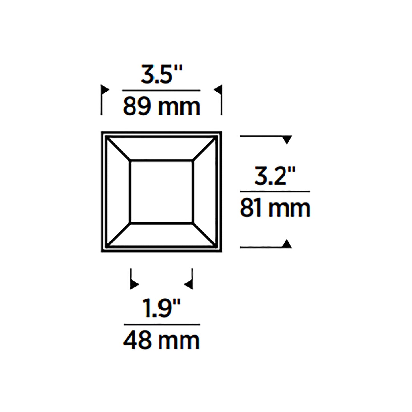 Entra 3-Inch Trim - line drawing.