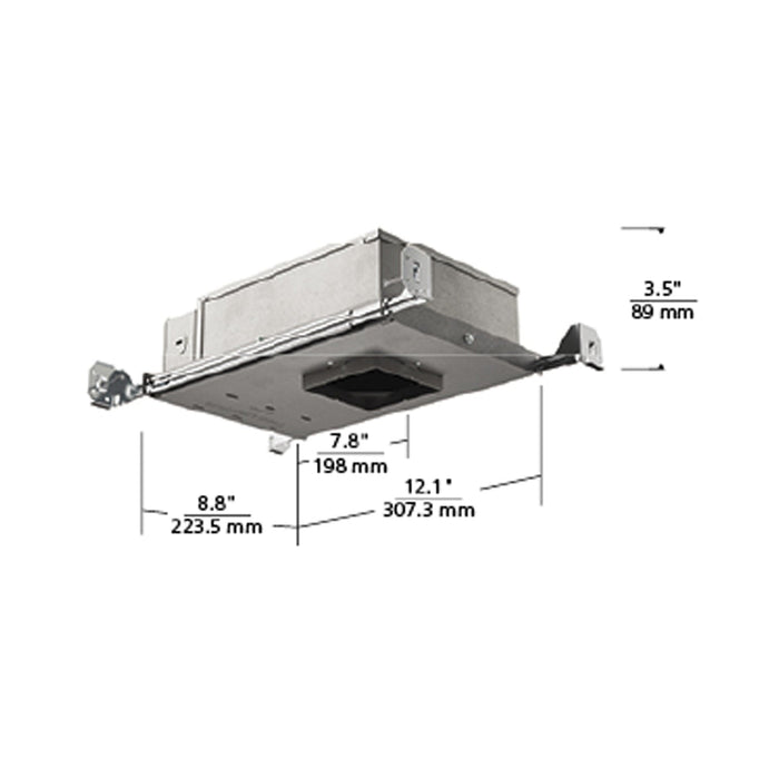 Entra CL 3-Inch LED Adjustable, Fixed And Wall Wash Housing - line drawing.