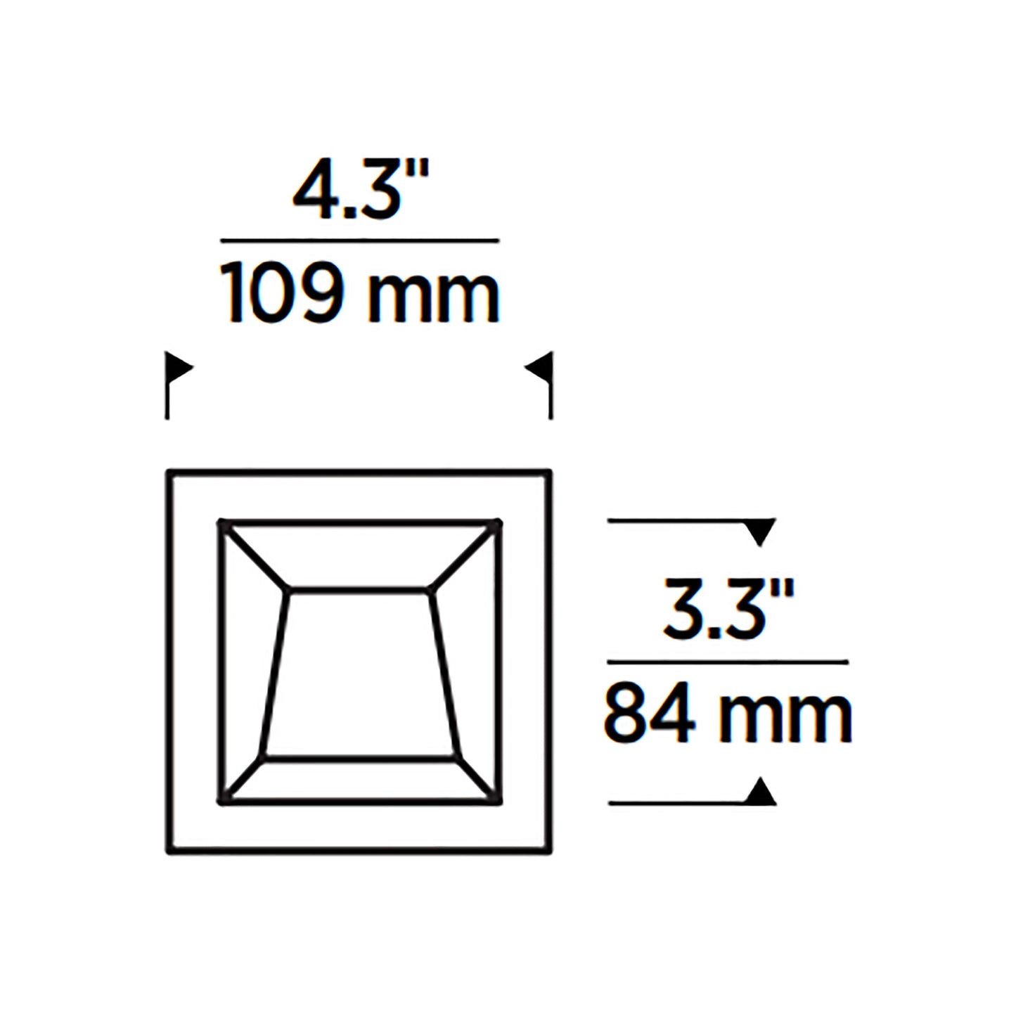 Entra CL 3-Inch LED Wall Wash Trim/Module - line drawing.