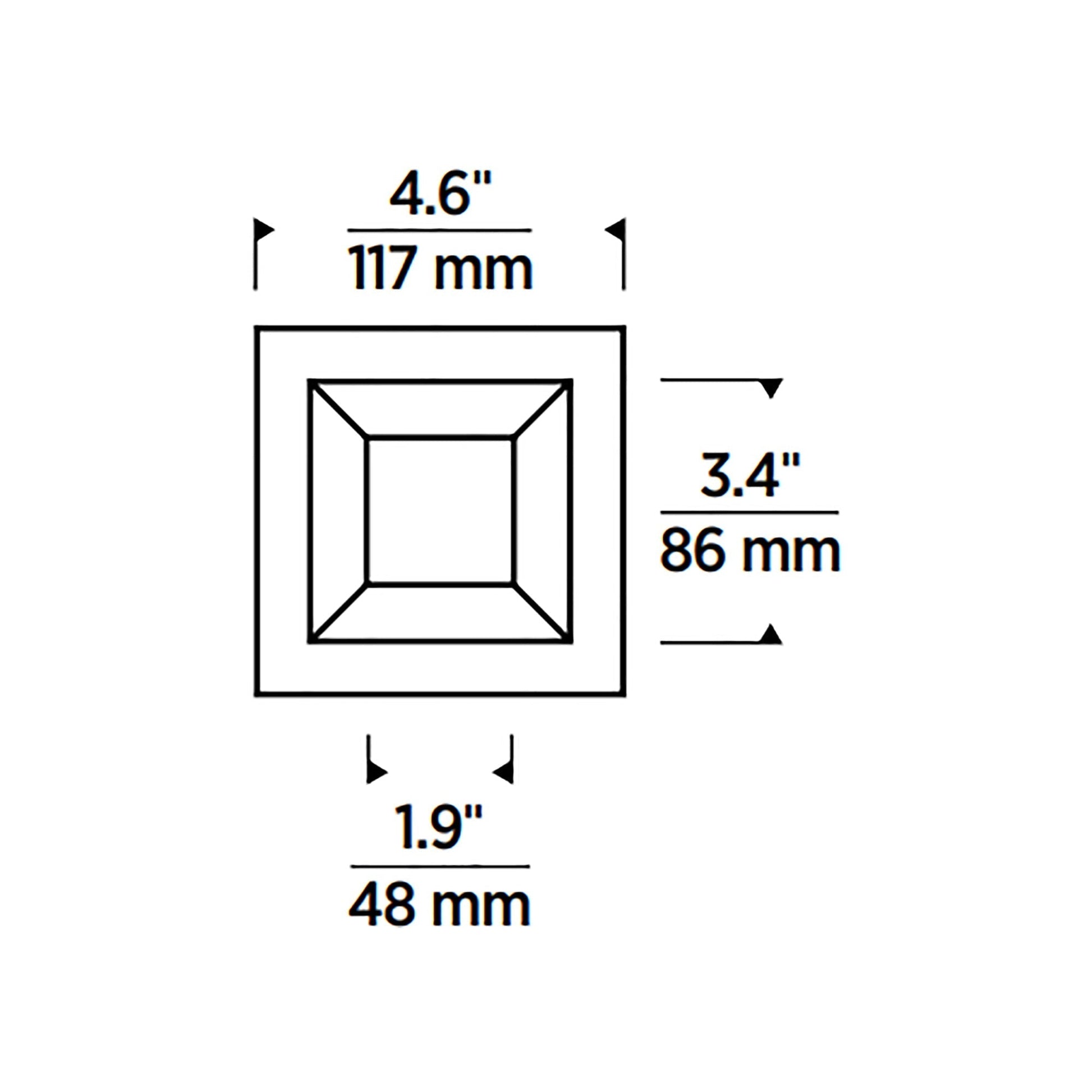 Entra Square 3-Inch Trim - line drawing.