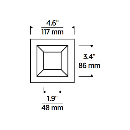 Entra Square 3-Inch Trim - line drawing.