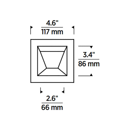 Entra Square 3-Inch Trim - line drawing.