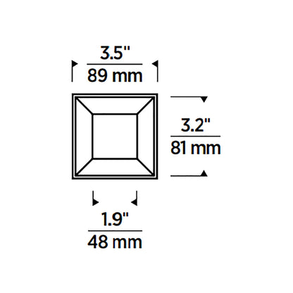 Entra Square 3-Inch Trim - line drawing.