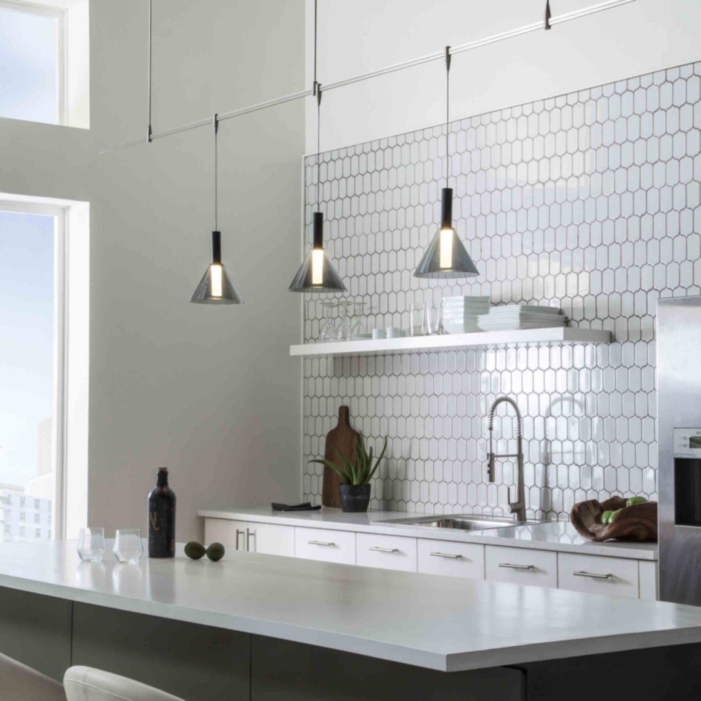 Mezz LED Low Voltage Pendant Light in kitchen.