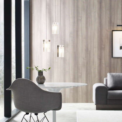 Solitude Low Voltage Pendant Light in living room.