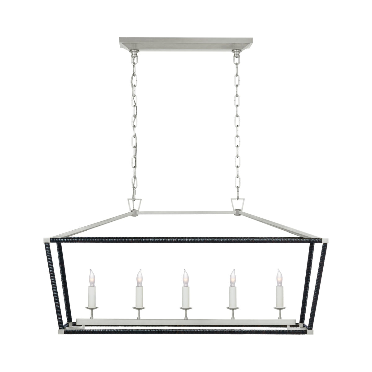 Darlana Rattan Wrapped LED Linear Pendant Light.
