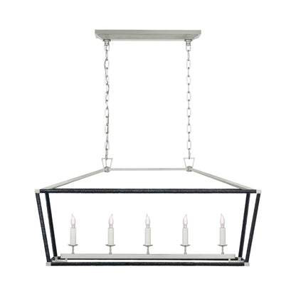 Darlana Rattan Wrapped LED Linear Pendant Light.