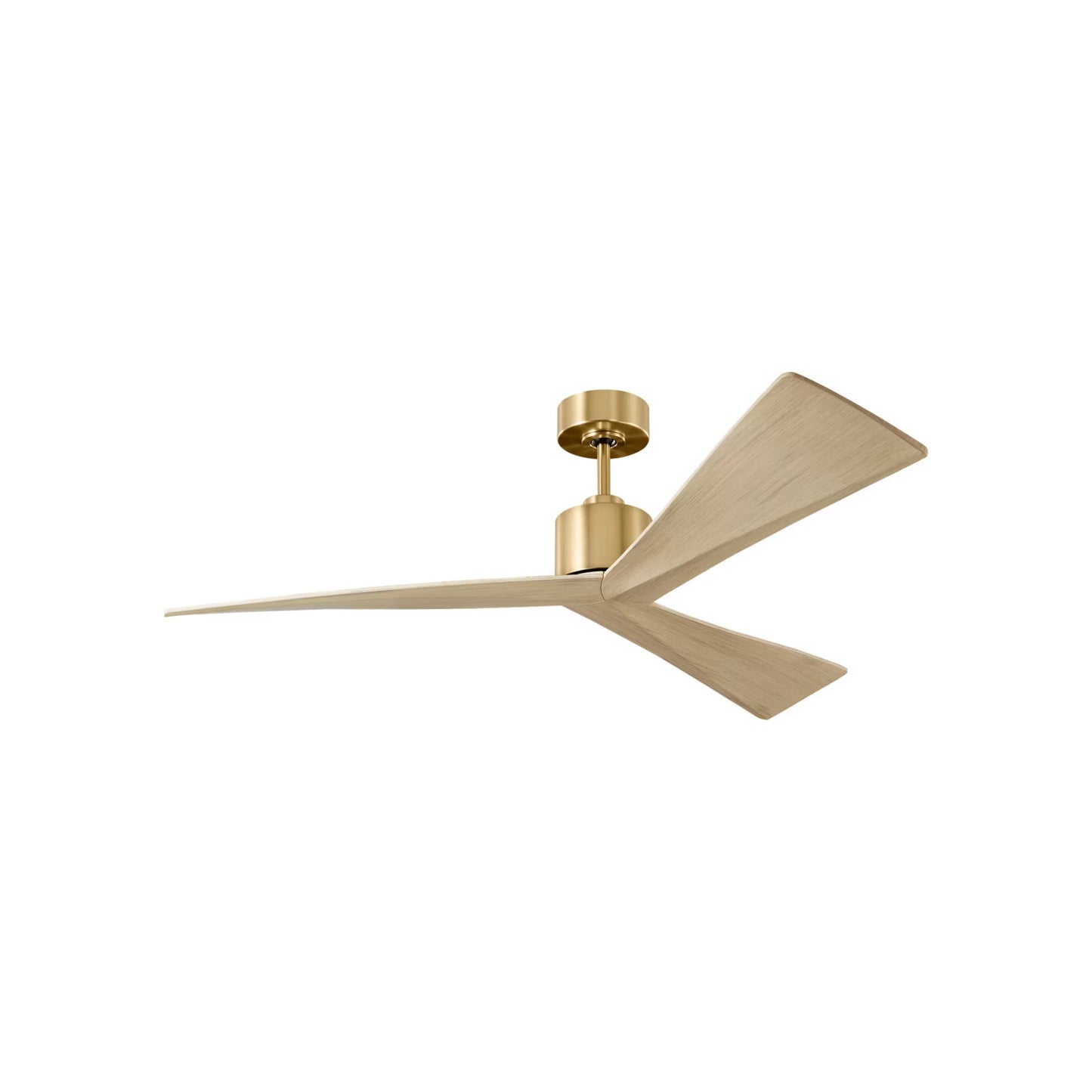 Adler Ceiling Fan in Burnished Brass/Washed White Oak (52-Inch).