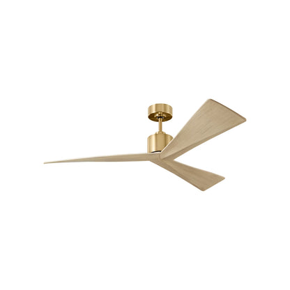 Adler Ceiling Fan in Burnished Brass/Washed White Oak (52-Inch).