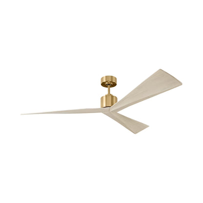 Adler Ceiling Fan in Burnished Brass/Washed White Oak (60-Inch).