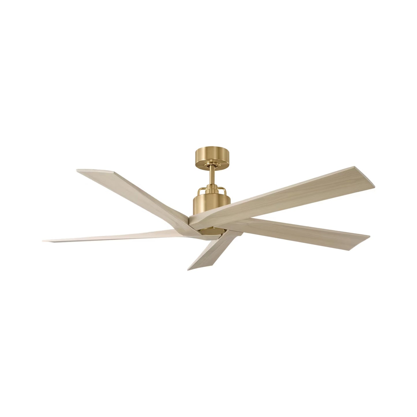Aspen Ceiling Fan in Burnished Brass/Washed White Oak (56-Inch).