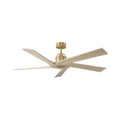 Aspen Ceiling Fan in Burnished Brass/Washed White Oak (56-Inch).