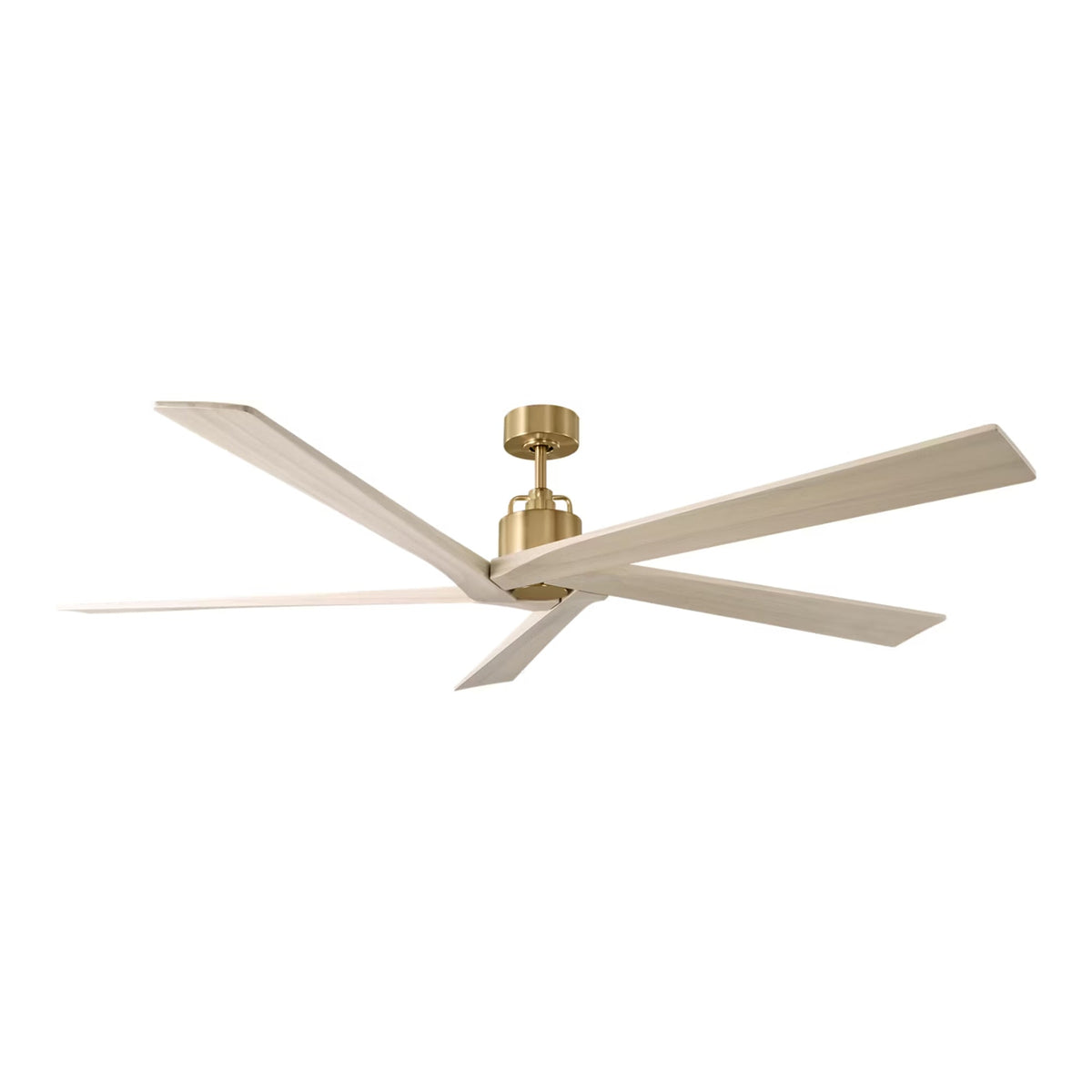 Aspen Ceiling Fan in Burnished Brass/Washed White Oak (70-Inch).