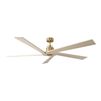 Aspen Ceiling Fan in Burnished Brass/Washed White Oak (70-Inch).