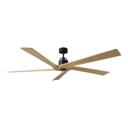 Aspen Ceiling Fan in Midnight Black/Natural Honey (70-Inch).