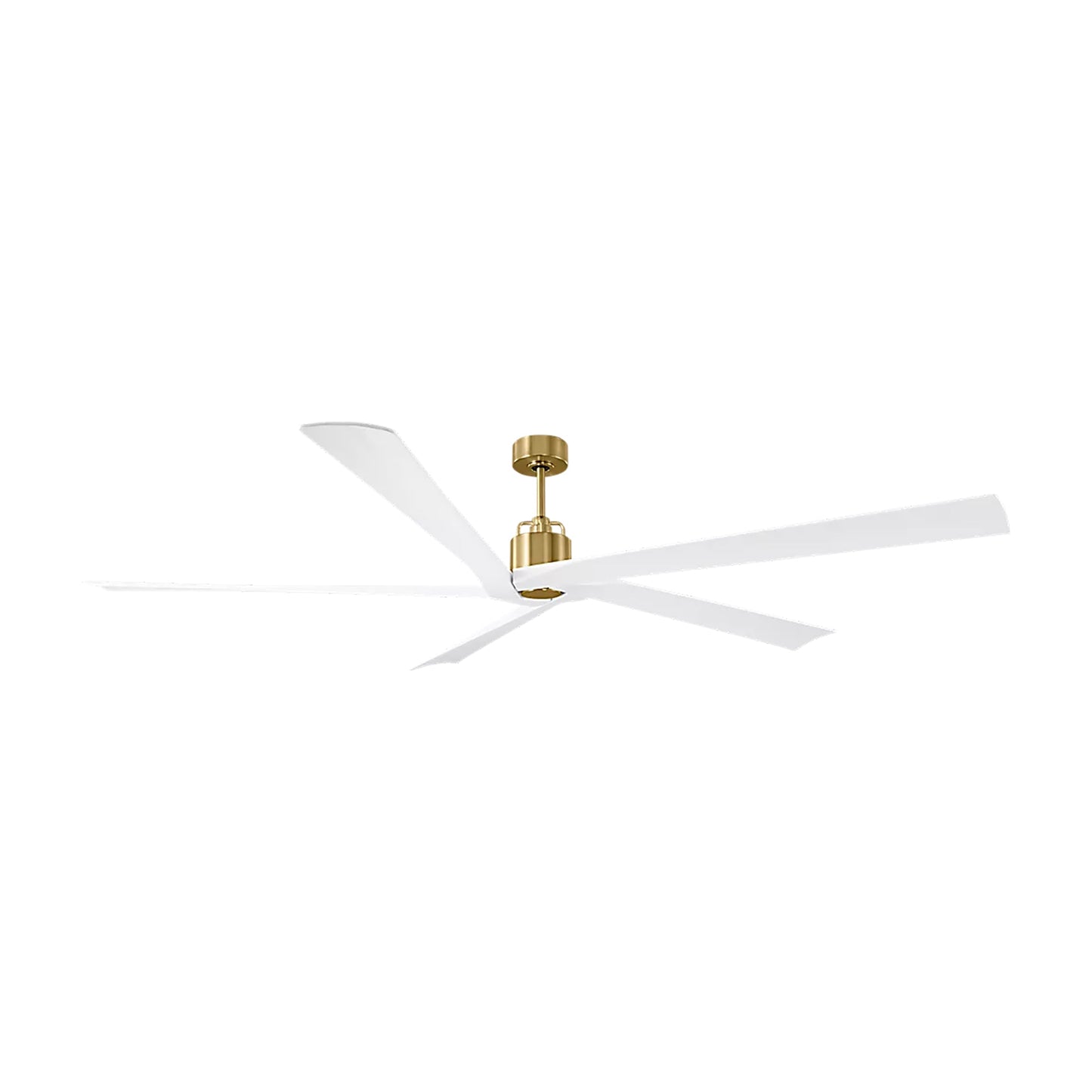 Aspen Ceiling Fan in Burnished Brass/Matte White (84-Inch).