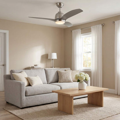 Avila Outdoor LED Ceiling Fan in living room.
