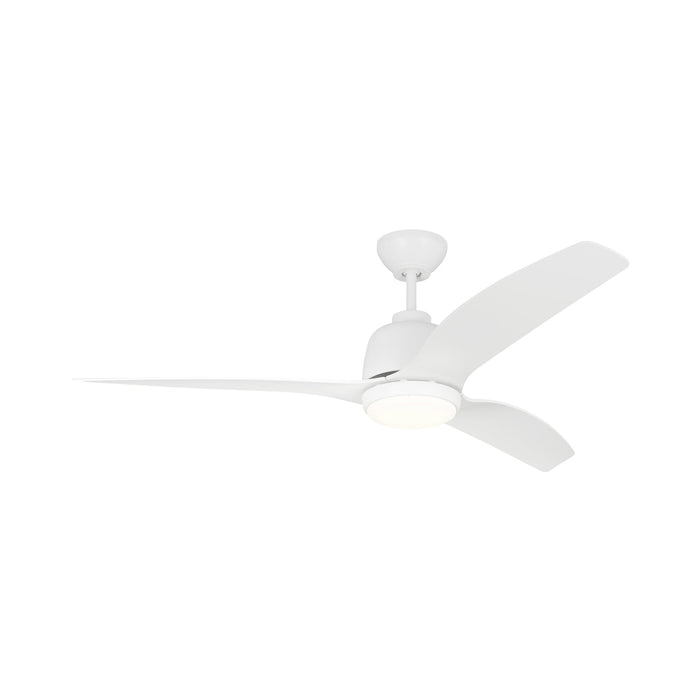 Avila Coastal Outdoor LED Ceiling Fan in Matte White (54-Inch).