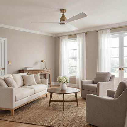 Bryden Smart Indoor / Outdoor LED Ceiling Fan in living room.