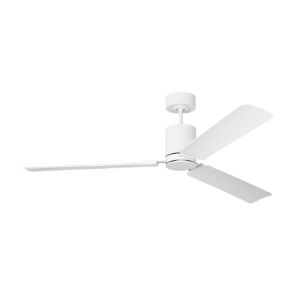 Cleancut Smart Outdoor LED Ceiling Fan in Matte White (62-Inch).