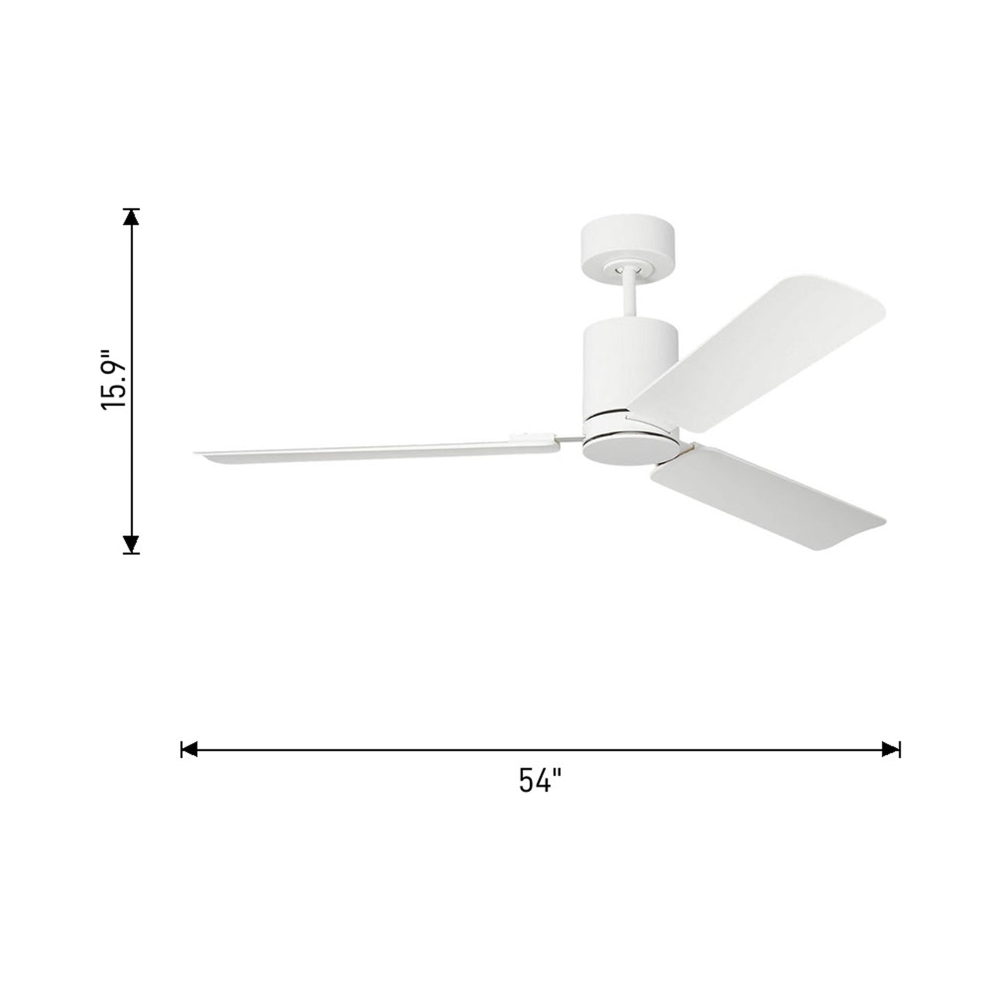 Cleancut Smart Outdoor LED Ceiling Fan - line drawing.