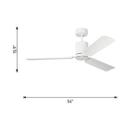 Cleancut Smart Outdoor LED Ceiling Fan - line drawing.