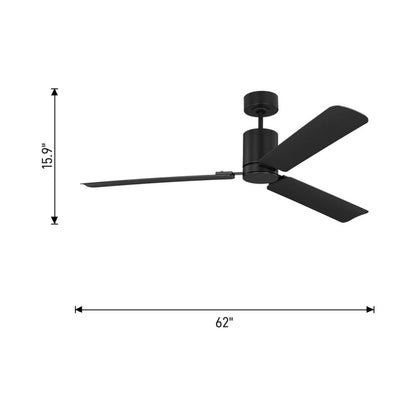 Cleancut Smart Outdoor LED Ceiling Fan - line drawing.