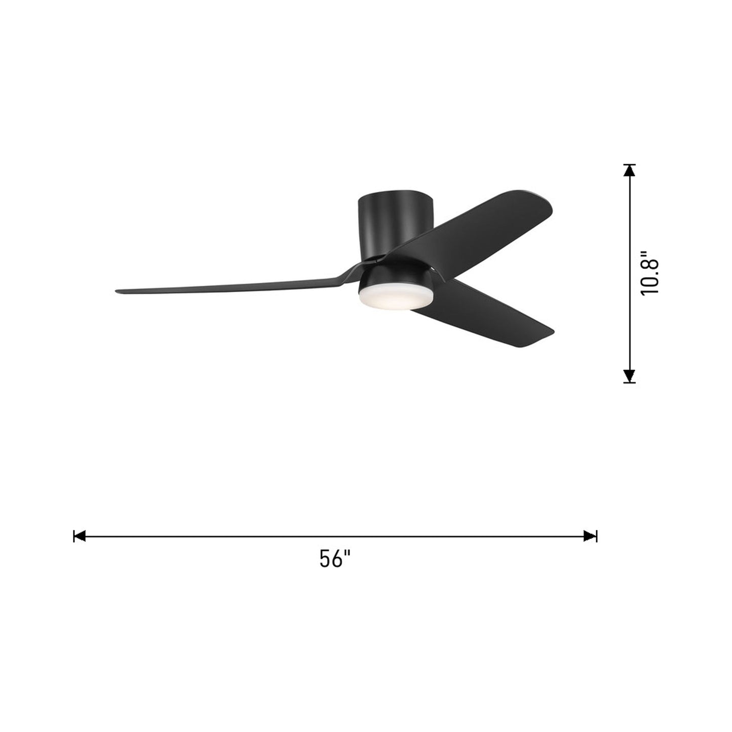 Colgin Hugger Outdoor LED Ceiling Fan - line drawing.