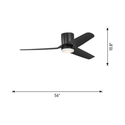 Colgin Hugger Outdoor LED Ceiling Fan - line drawing.