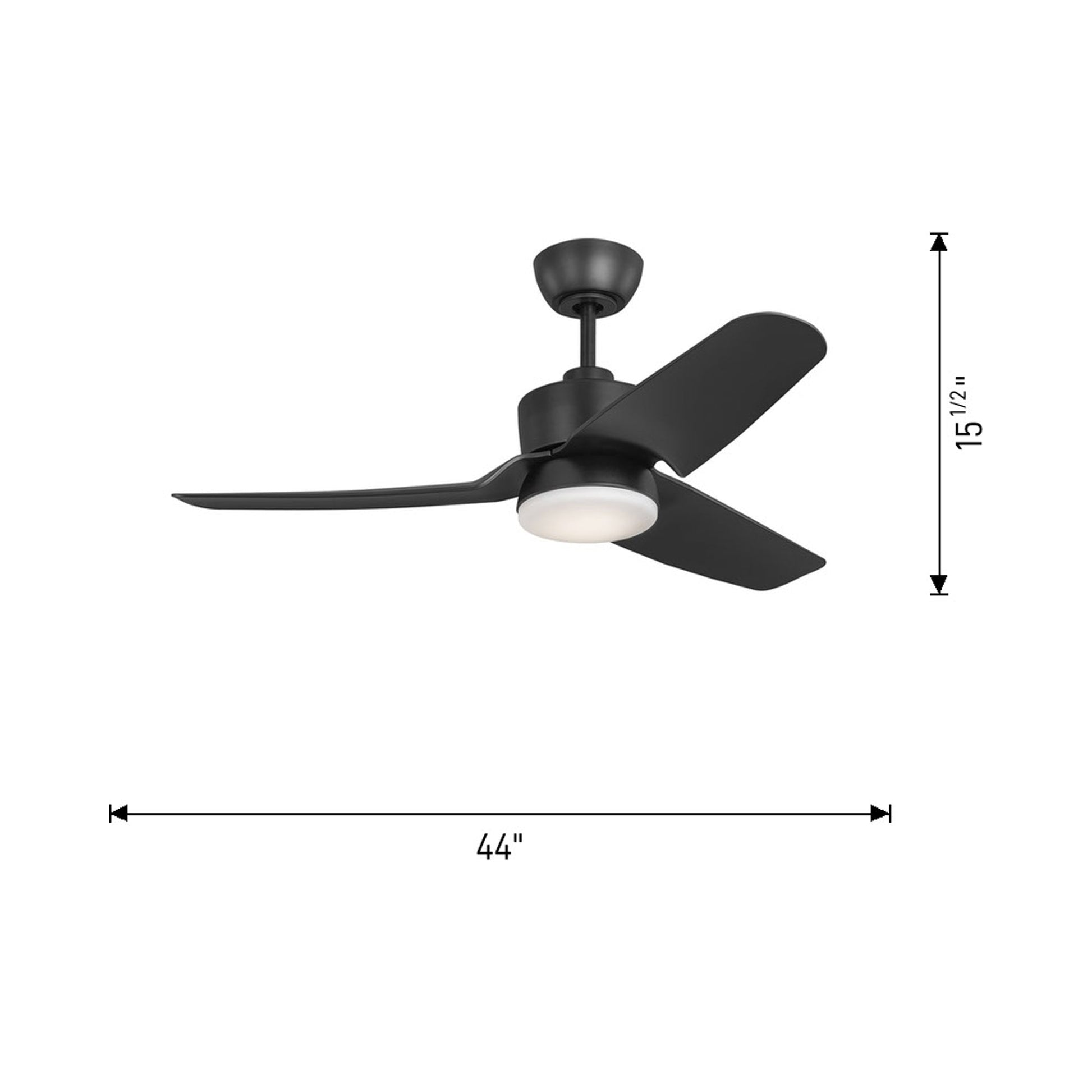 Colgin Outdoor LED Ceiling Fan - line drawing.