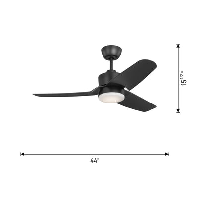 Colgin Outdoor LED Ceiling Fan - line drawing.