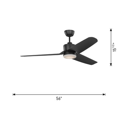 Colgin Outdoor LED Ceiling Fan - line drawing.