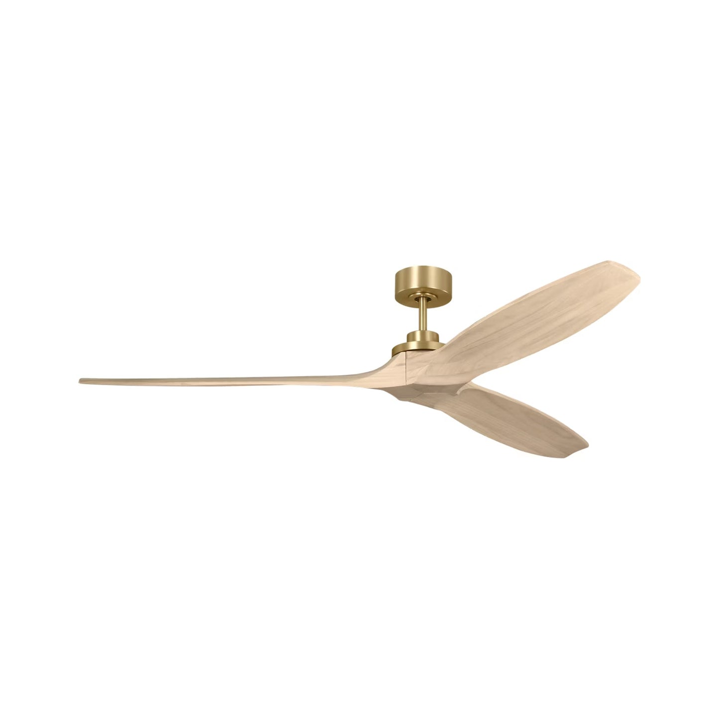 Collins Outdoor Ceiling Fan in Burnished Brass/Washed White Oak (70-Inch).