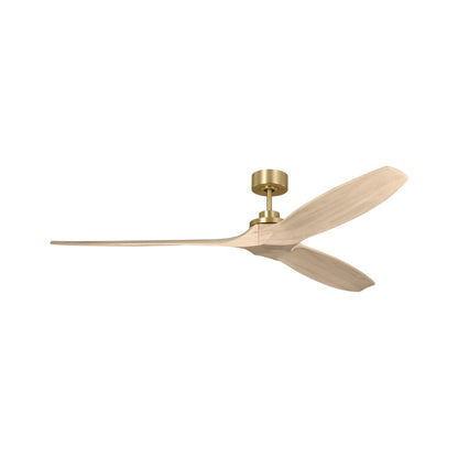 Collins Outdoor Ceiling Fan in Burnished Brass/Washed White Oak (70-Inch).