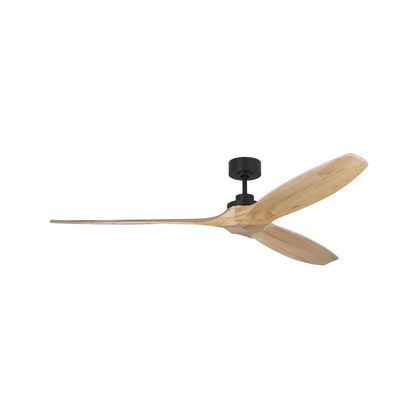 Collins Outdoor Ceiling Fan in Midnight Black/Natural Honey (70-Inch).