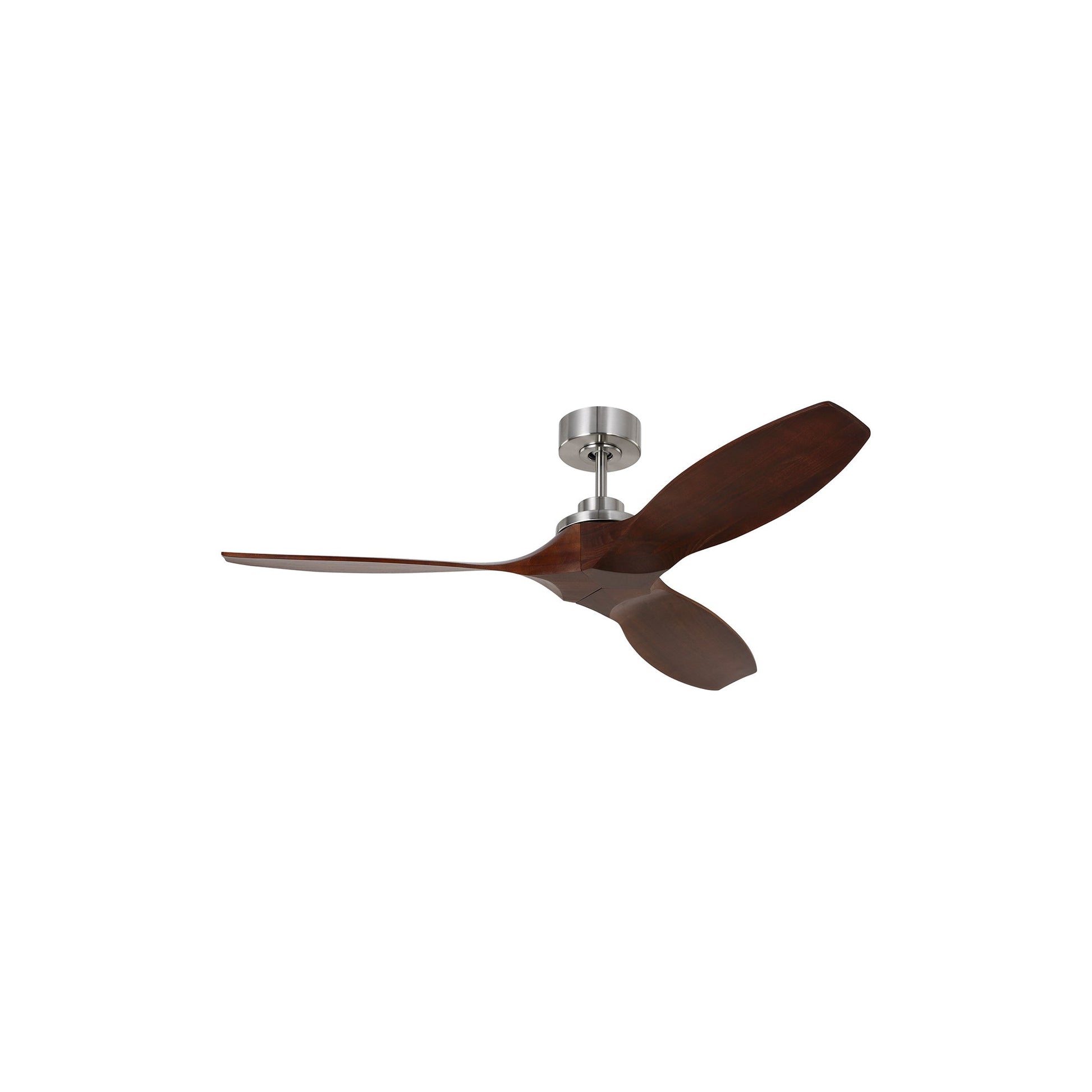 Collins Outdoor Ceiling Fan in Brushed Steel / Dark Walnut (52-Inch).