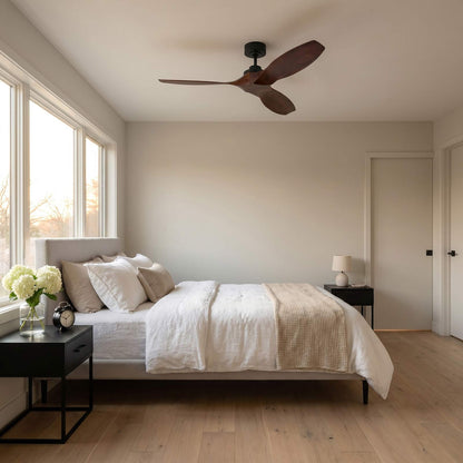 Collins Outdoor Ceiling Fan in bedroom.