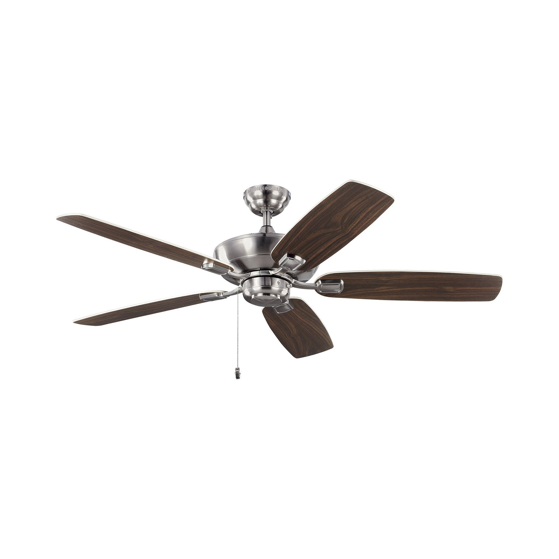 Colony Ceiling Fan in Brushed Steel/Silver / Without Light (52-Inch).