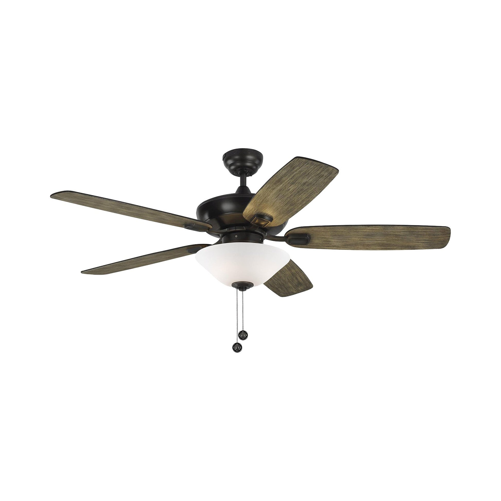 Colony Ceiling Fan in Aged Pewter/Light Grey Weathered Oak / With Light (52-Inch).