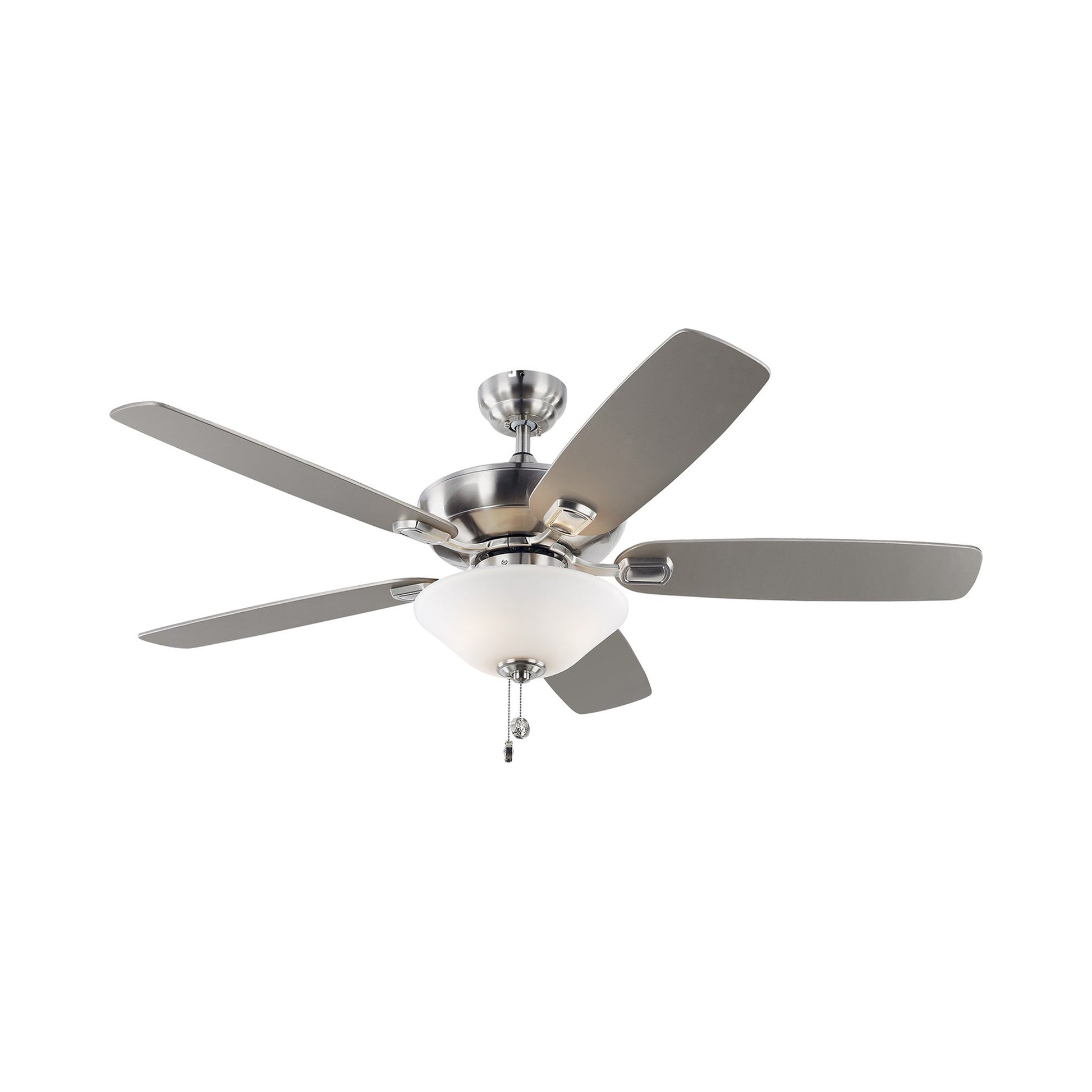 Colony Ceiling Fan in Brushed Steel/Silver / With Light (52-Inch).