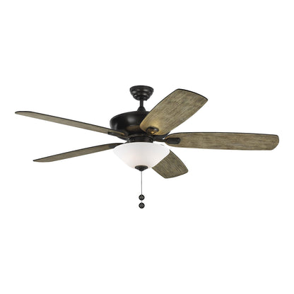 Colony Ceiling Fan in Aged Pewter/Light Grey Weathered Oak / With Light (60-Inch).