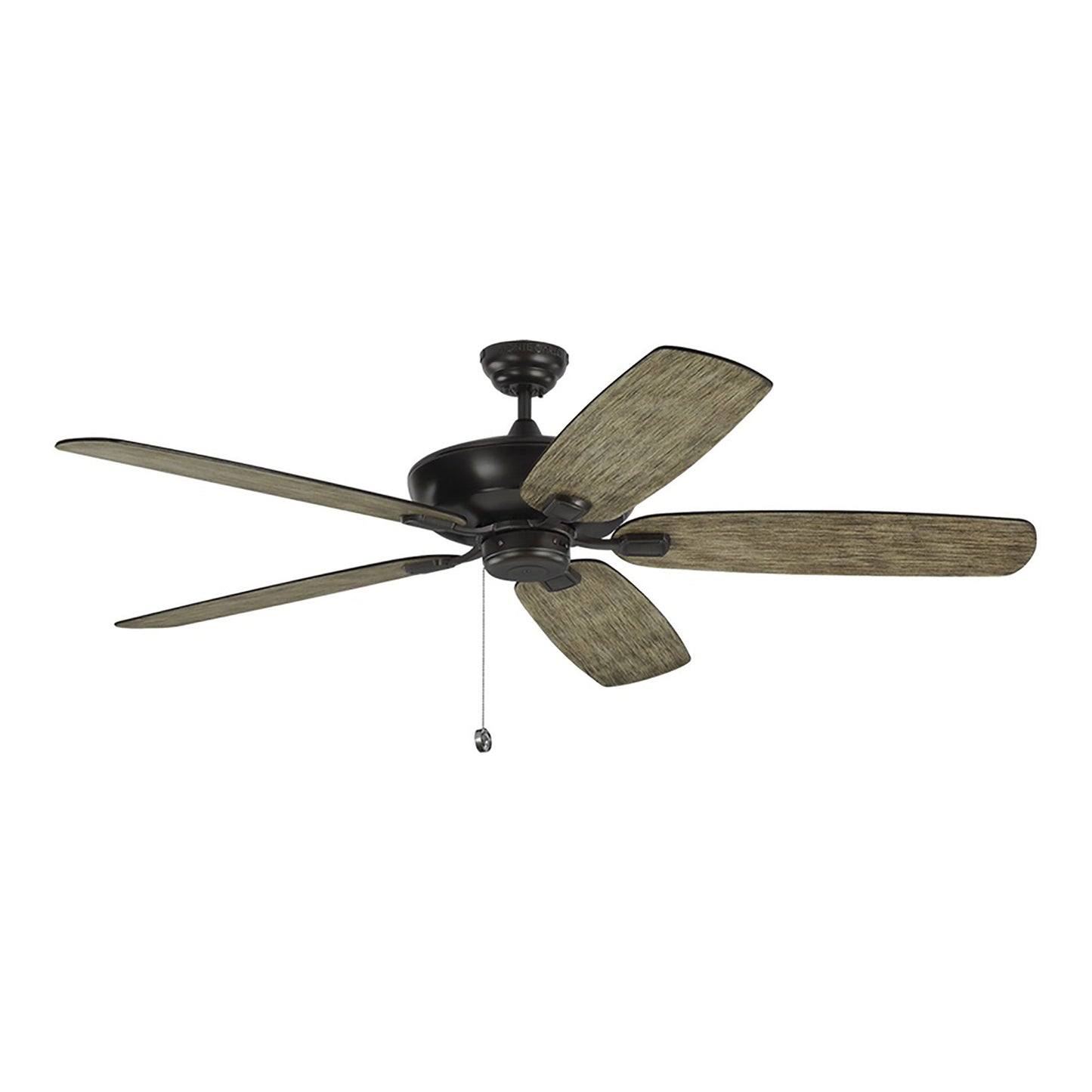 Colony Ceiling Fan in Aged Pewter/Light Grey Weathered Oak / Without Light (60-Inch).